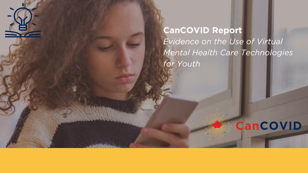Our final report is now available on our website: ‘Evidence on the Use of Virtual Mental Health Care Technologies for Youth.’  

Read it in English here: bit.ly/CanCOVID_VMHCT…  

Or in French here: bit.ly/CanCOVID_VMHCT…  

#COVID #MentalHealth