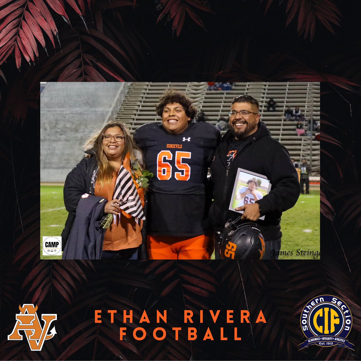 Congratulations to Ethan Rivera, for being named CIF Student-Athlete of the Year for Apple Valley High School. Ethan is an amazing student, maintaining a 4.0 throughout High School is a Varsity Athlete in Football. Some details about this prestigious award:
The winners of the