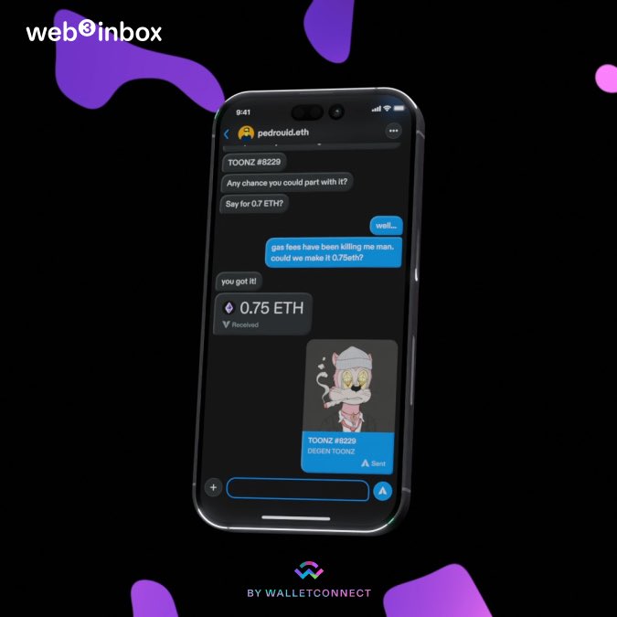 Did you know <a href="/WalletConnect/">WalletConnect</a> is building a messaging feature? 🔥

DM people using their ENS name 🤯

web3inbox… literally send it 🚀