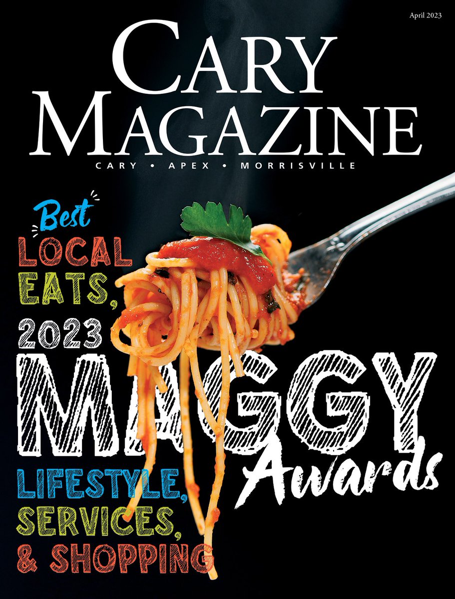 carymagazine's tweet photo. Cary Magazine's April issue is here, which means … drumroll 🙏🏻🥁

🏆 Introducing the 2023 Maggy Awards. With over 11,000 votes cast in restaurants, lifestyle, services, and shopping, the buzz surrounding the Maggy Awards gets louder every year! 

https://t.co/RDkCyUANXZ https://t.co/NOzHpEoUxw