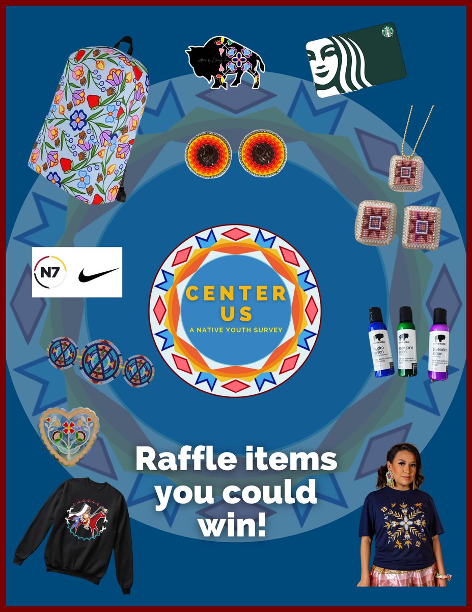 Today is the last day to complete the Center Us survey and be entered into our raffle! This survey is for Native youth between the ages 18-24 and takes only 10 minutes. surveymonkey.com/r/CenterUs

#CNAY #CenterUs #NativeYouth