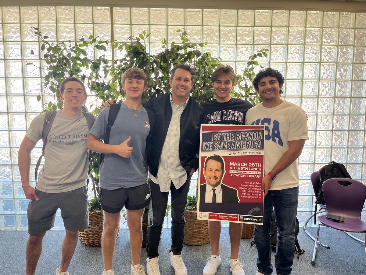 basednblessed's tweet photo. MASSIVE PROPS to my #fearlessstudentleaders at Chaparral HS for hosting @tylerbowyer ‼️🇺🇸🙌 Shoutout to the #FacultyforFreedom for supporting another informative and engaging event! https://t.co/HWrQng2xRU
