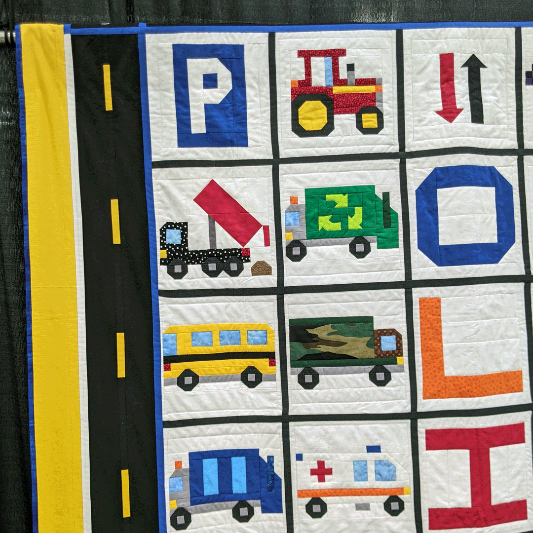 WIQuiltShow's tweet photo. "Two Quilts for Oliver," created and quilted by Sara Stoltman of Middleton, Wisconsin, entered in the 2022 Quilt Contest, Machine Quilted Bed Size - Pieced category.

Pattern/design source: Quiltsandnicestuff on Etsy, Alexandria Liebe Grusse from Germany. #WisconsinQuiltShow https://t.co/5fHPiLm05r