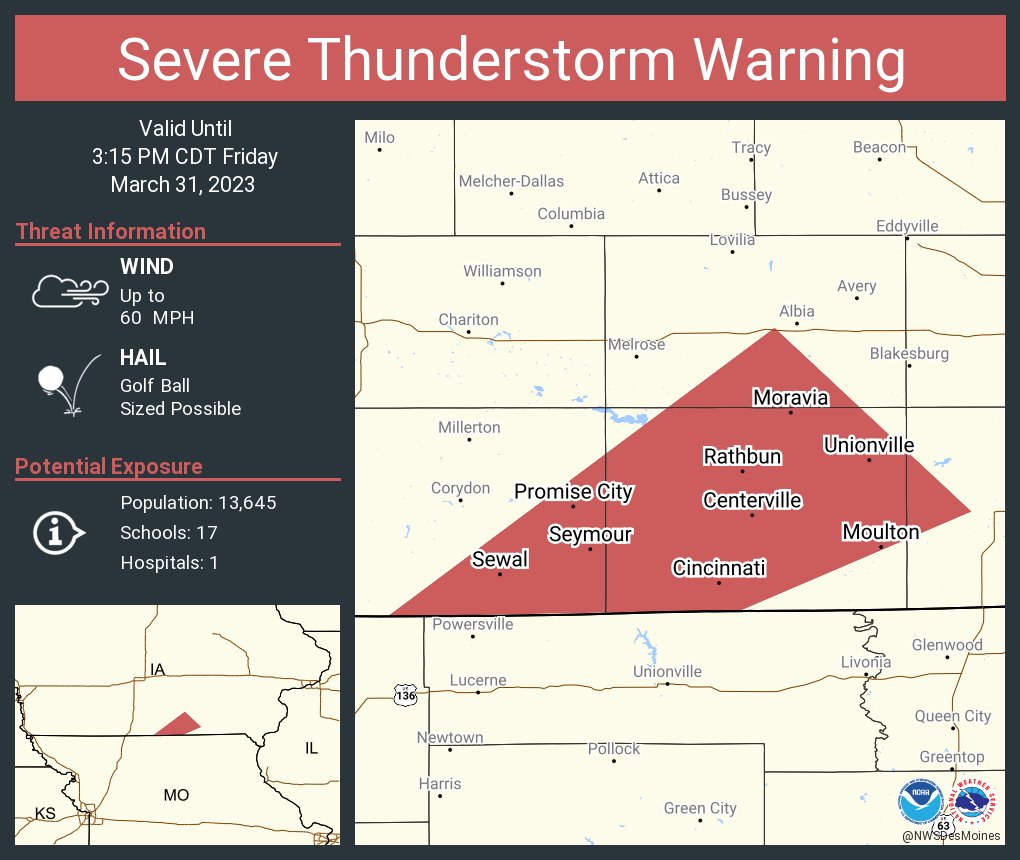NWS Des Moines on Twitter "Severe Thunderstorm Warning including