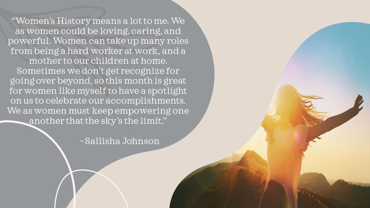 TMGOutsourcing's tweet photo. Ending the week with what Women's History Month means to #WhereServiceMatters Sallisha Johnson! 
#WomensHistoryMonth #WomenOwned #WBE #March #WomensMonth https://t.co/EiLIOaGdlg