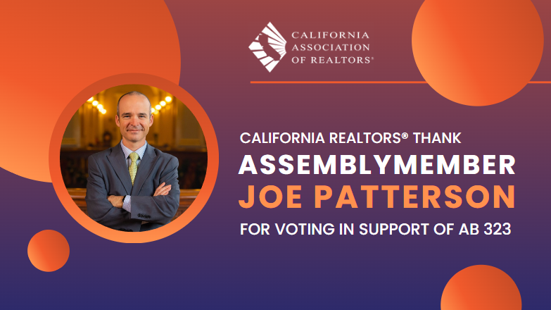 CARgovaffairs's tweet photo. Thank you, @AsmJoePatterson for voting to support #AB323, legislation that prioritizes providing Californians with opportunities to build wealth through homeownership. #HomeownershipForAll #CALeg https://t.co/f7UGMYIYax