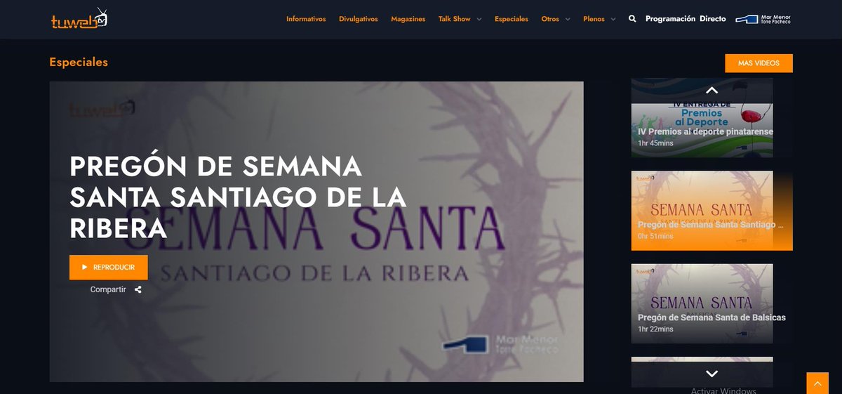 tuweb_tv's tweet photo. ↪ Si te perdiste en la tele 📺 el PREGÓN DE SEMANA SANTA DE SANTIAGO DE LA RIBERA 🥁🎺✝️ lo puedes volver a ver en tuwebtv ⬇️

https://t.co/ifBys9pK9e

#Canal1MarMenorTorrePacheco
#TuWebTv
#SemanaSantaStgoDeLaRibera https://t.co/FAdJGw2Dew