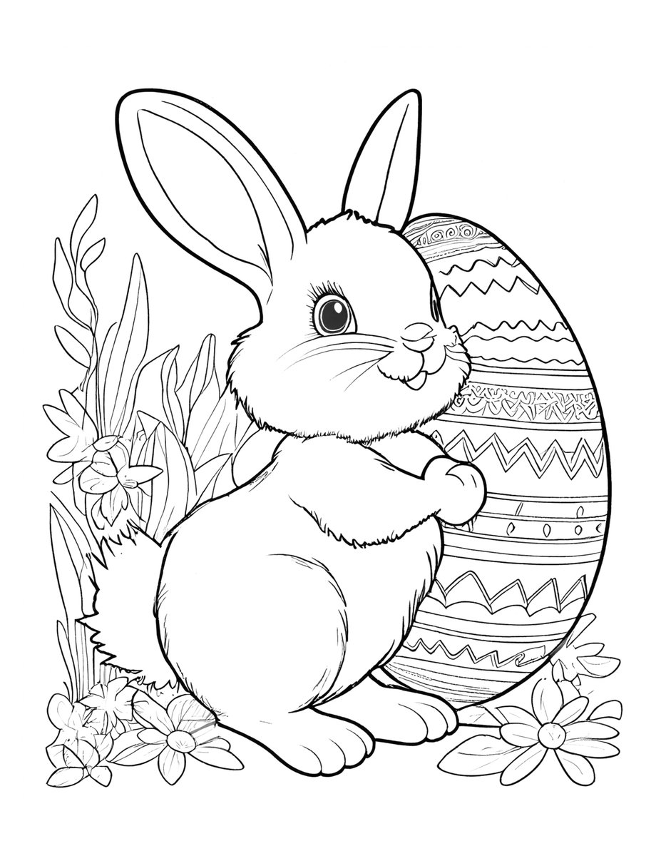 Free sample print from the book formatted for home printer (8.5x11). The book contains over 100 pages with a variety of styles.  #coloring #book #coloringbook #EasterColoringBook