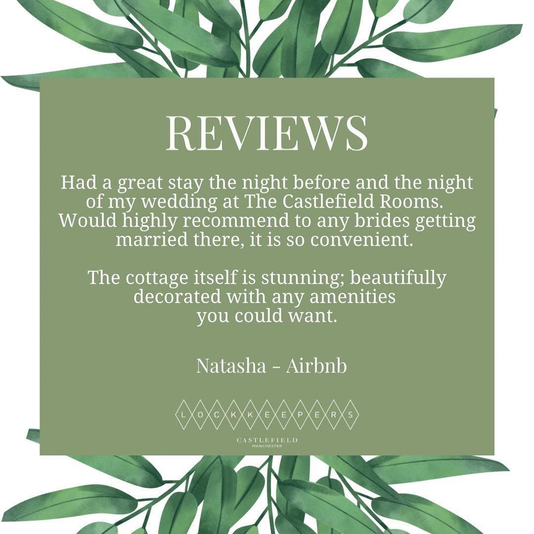 It’s amazing when we see feedback like this from our guests, especially a bride🤍🌿

#lockkeepersmcr #castlefield #staycationuk #magicalstay #lockkeeperscottage #getaway #holidayrental #weddingplanning #citybreak #manchesterweddings #manchester #visitmanchester #bestofmcr