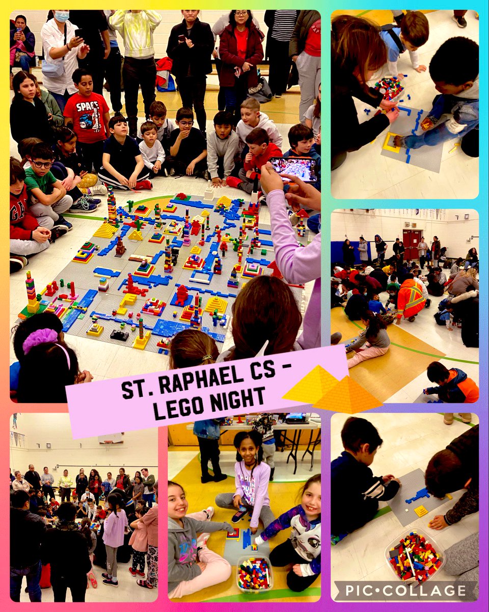 StRaphaelTCDSB's tweet photo. St. Raphael CS had a wonderful Math Lego Night where families gathered to work together to build ancient Egyptian towns out of Lego! Thank you to our CSPC parent council for your support with the event @TCDSB @mariarizzo @campbes03 https://t.co/ZzxD7TsbYJ