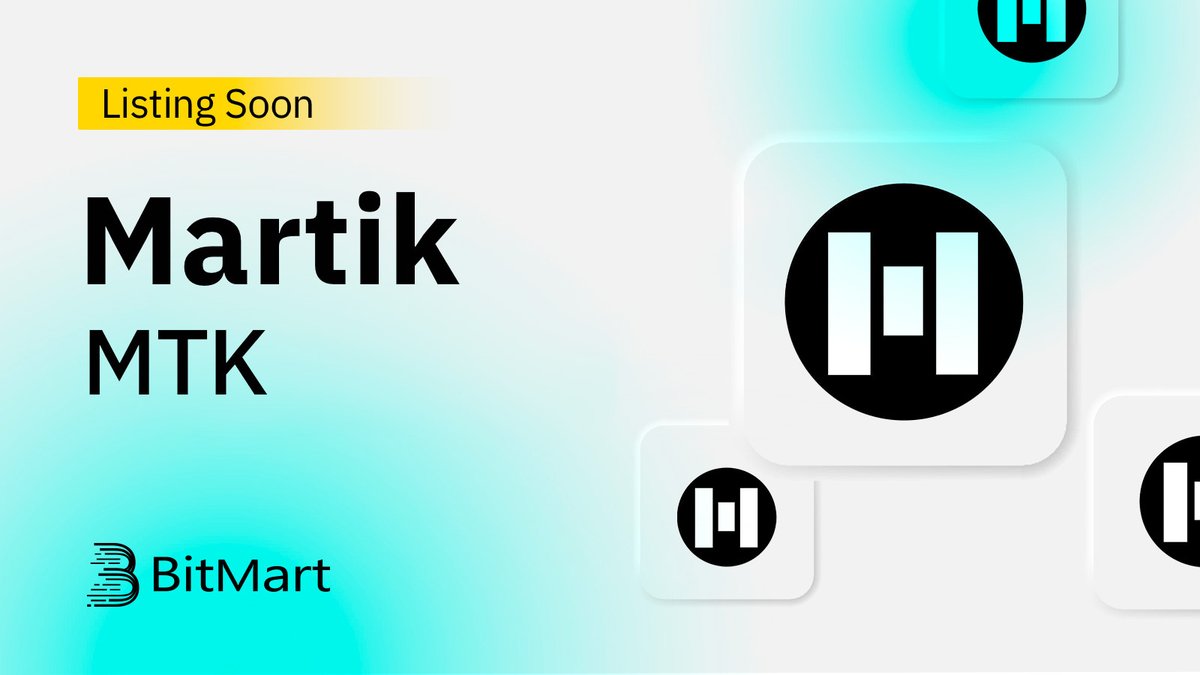 ✨Upcoming New Listing✨ 🎉#BitMart will list $MTK @MartikCrypto soon！ 📢Martik is the governance token of the Martik ecosystem. 🔥Share in the comments what you like about this project! #MTKBitMartListing