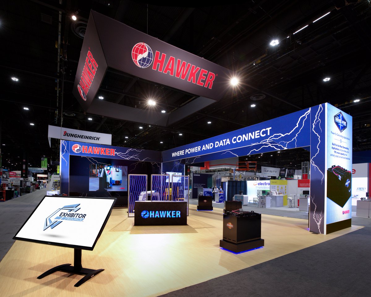 ExhibitorSource's tweet photo. Very pleased with the sleek design of this booth for @HPowersource at #Promat2023! ⚡️ #ExhibitorSource #ArtofInfluence #Exhibitor #Exhibit #TradeShow https://t.co/cPR0Na1v5D