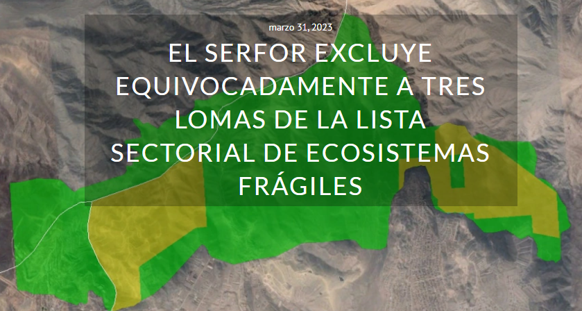 Les recomendamos revisar el análisis realizado por <a href="/CentroUrbes/">Centro Urbes</a> sobre las exclusión de las Lomas de Carabayllo, Lomas de Amancaes y Lomas de Villa María de la lista sectorial de Ecosistemas Frágiles por parte del SERFOR.

Link: centrourbes.wordpress.com/2023/03/31/el-…

#SalvemosLasLomas 💚
