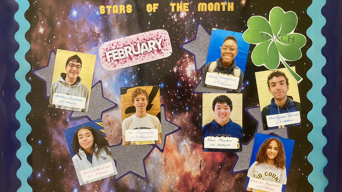 February &amp; March PE Students of the Month…work hard, enjoy the rewards💯Matthew, Joe, Kaia, Dani, Gabby, Kierstyn, and Christopher👏🏼