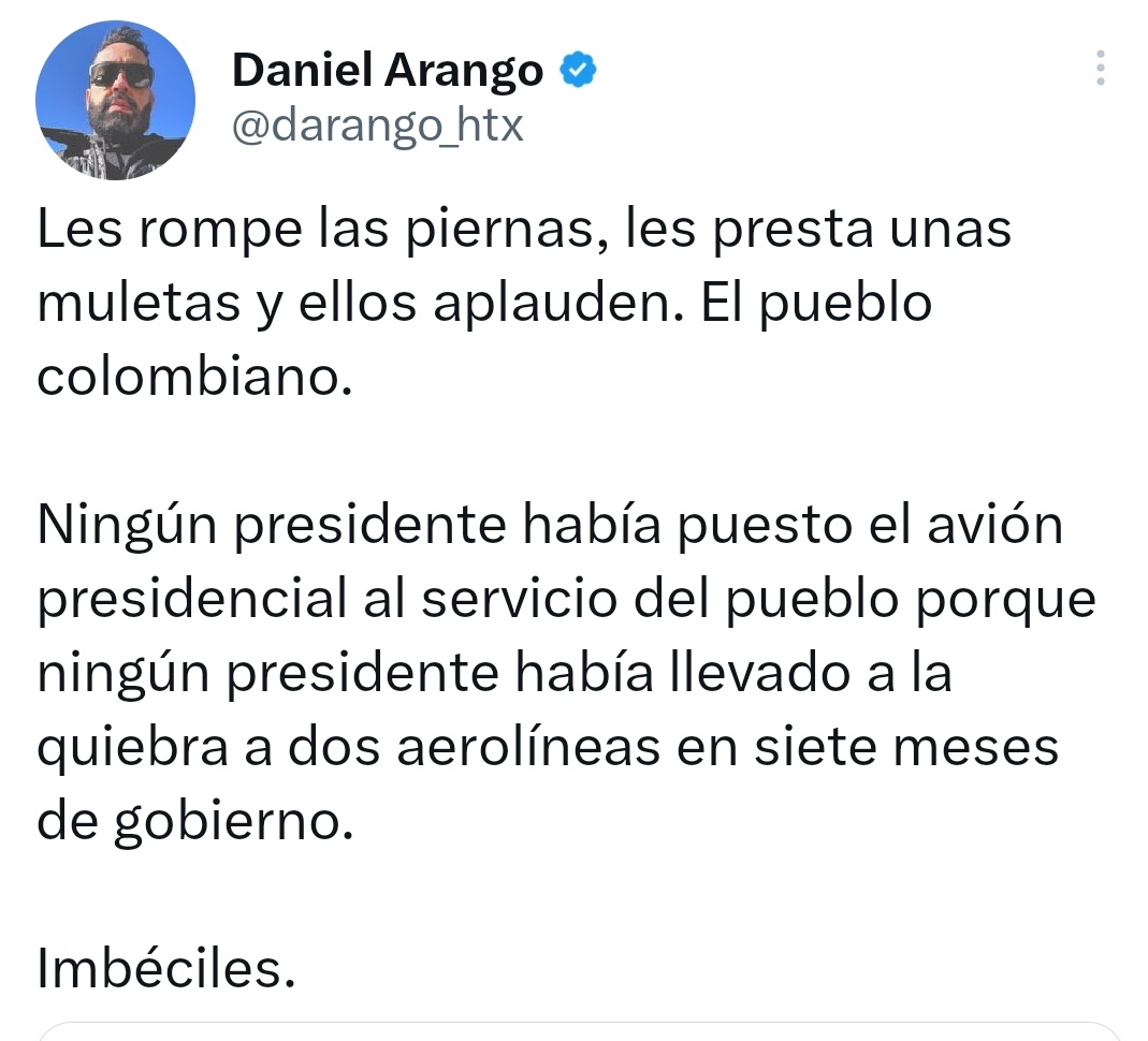 LeCamorro's tweet photo. @hander1973 @profe7925 Me mata la originalidad de este bobo hijueputa. https://t.co/Sn0JYN1Vac