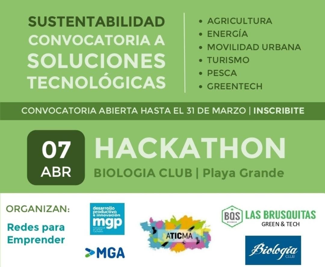 Nos gustaría invitarte a participar del #Hackathon en #MardelPlata, donde vas a poder contribuir a soluciones innovadoras y sostenibles para nuestra ciudad.
📆Cuando? El 7 de abril en #PlayaGrande a las 18:00
👉🏼Regístrate acá bit.ly/3M7qkXz
❗Tenes tiempo hasta el 31/3