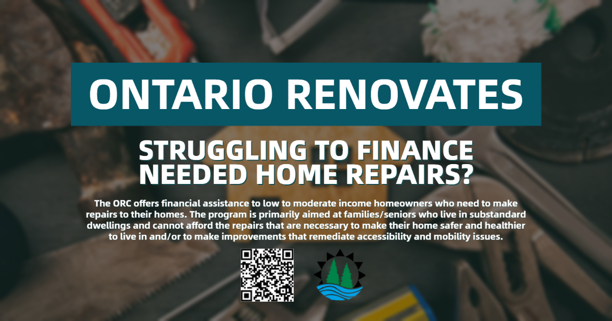 Are you struggling to finance needed home repairs? The Ontario Renovates Component is designed to provide assistance to qualifying homeowners with the cost of repairs to their homes. Learn more: dtssab.com/hs-home-repair.