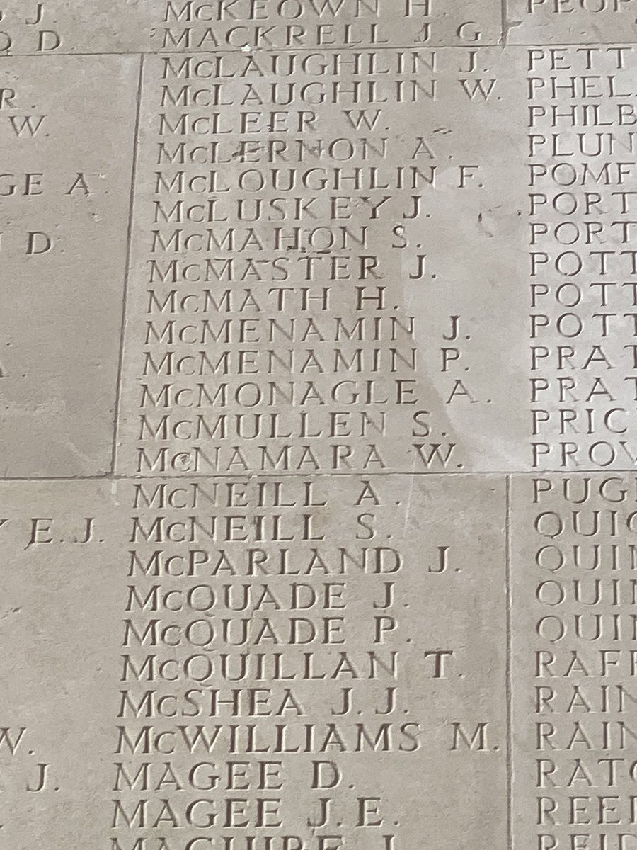 STACShistory's tweet photo. Finding familiar names on the Thiepval Monument https://t.co/KN4gx4QJ8f