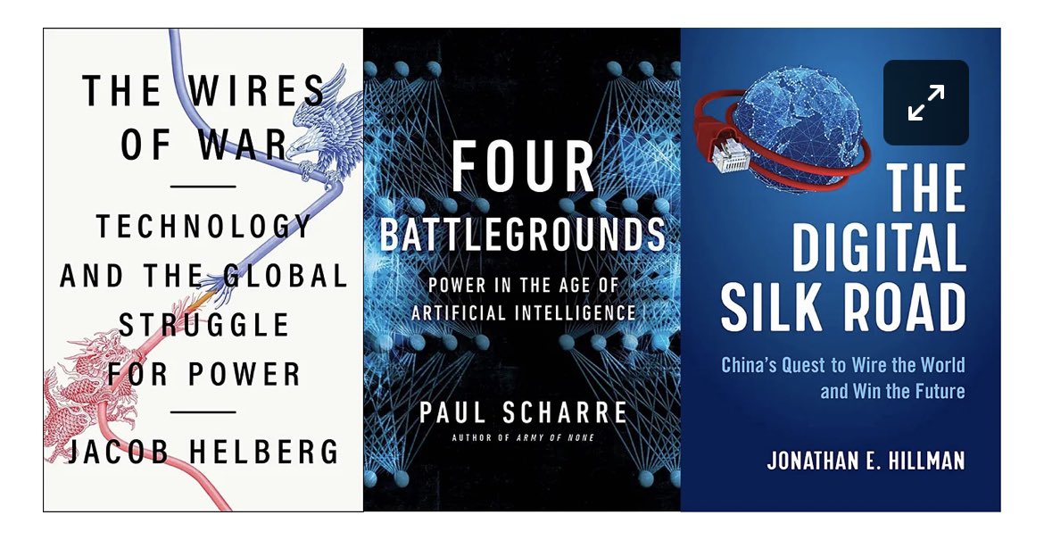 The intellectual Swiss Army knife of twitter, @Noahpinion, reviews three new books on the US-China tech war by @jacobhelberg, @paul_scharre & @HillmanJE. A terrific read for anyone interested in the geopolitics or the tech (the two are now inextricable) noahpinion.substack.com/p/three-more-b…