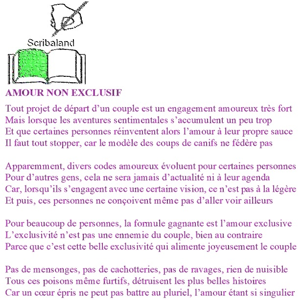 scribaland's tweet photo. #Scribaland AMOUR NON EXCLUSIF
Les ravages d’un cœur battant pour plusieurs âmes!#lire #livreselectroniques #lycee #lycees #loisir #loisirs #lucarne #lyrique #lyriques #maitre #maitres #maitresse #maitresses #maisondedition #maisonsdedition #manuel #manuels #manuscrit #manuscrits https://t.co/JXXyoK5YtW