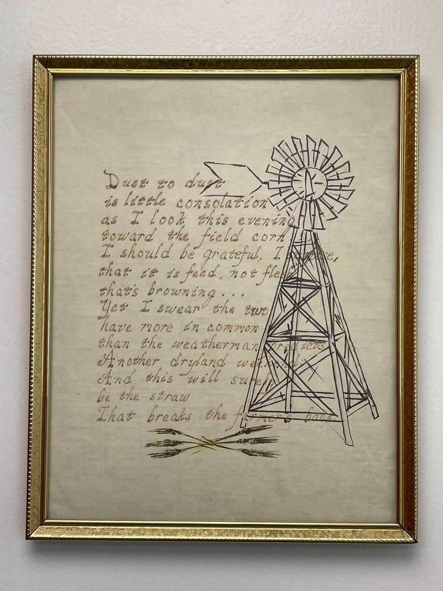 We live in my husband grandparent’s home, this is one thing we have never taken off the wall. They made it through the dry, dirt and wind. One day closer to a big rain…