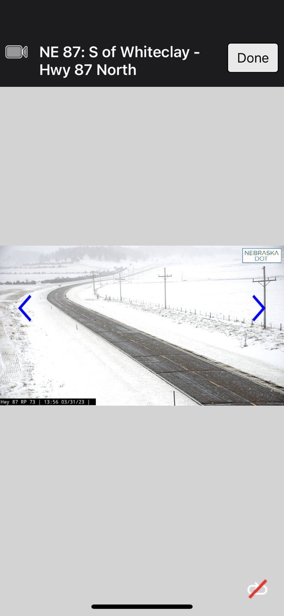 NSP_TroopE's tweet photo. If you are traveling through the northern panhandle of #WesternNebraska today please slow down and take your time. #OldManWinter is trying his best to hold onto our area and is still dropping snow. You may come across slick spots of snow, slush, or ice. #NoCruiseControl #BuckleUp https://t.co/L0Eerlqr33