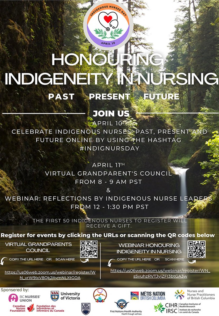 Indigenous Nurses Day is April 10 – Be sure to join the virtual Grandparents’ Council at 8am PT on Apr 11 and the webinar ‘Reflections by Indigenous Nurse Leaders’ at 12pm PT on Apr 11. #IndigNursDay Learn more: nnpbc.com/events/indigen…