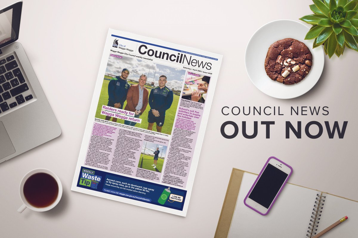 WaggaCouncil's tweet photo. In this week's issue of Council News 🥐☕🍳

🌟 Raiders ready for a return to our city 🏉🎽
🌟 Fun activities in store over the holidays 🎥🎨
🌟 Check out the Youth Week 2023 program + more

Read it now 👉 https://t.co/sez25d2J5y https://t.co/kfJlIdEvST