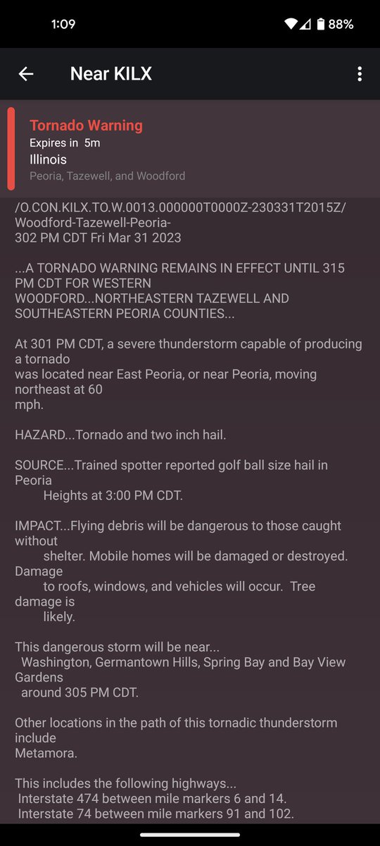 Peoria/Tazewell, watching and thinking of you, stay safe today!! 🙏 #ilwx