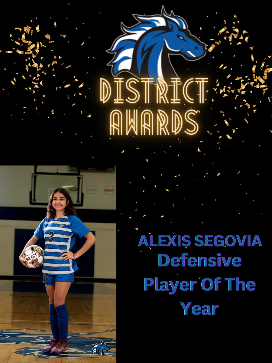 NMHS_girlssoc's tweet image. 12-5A Defensive Player Of The Year 🚨

Senior-Alexis Segovia 

#CourageConquersAll #StallionPride