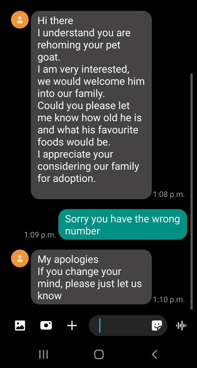BKiwi42's tweet photo. If I change my mind do I magically get a goat? https://t.co/pdP2XDtl52