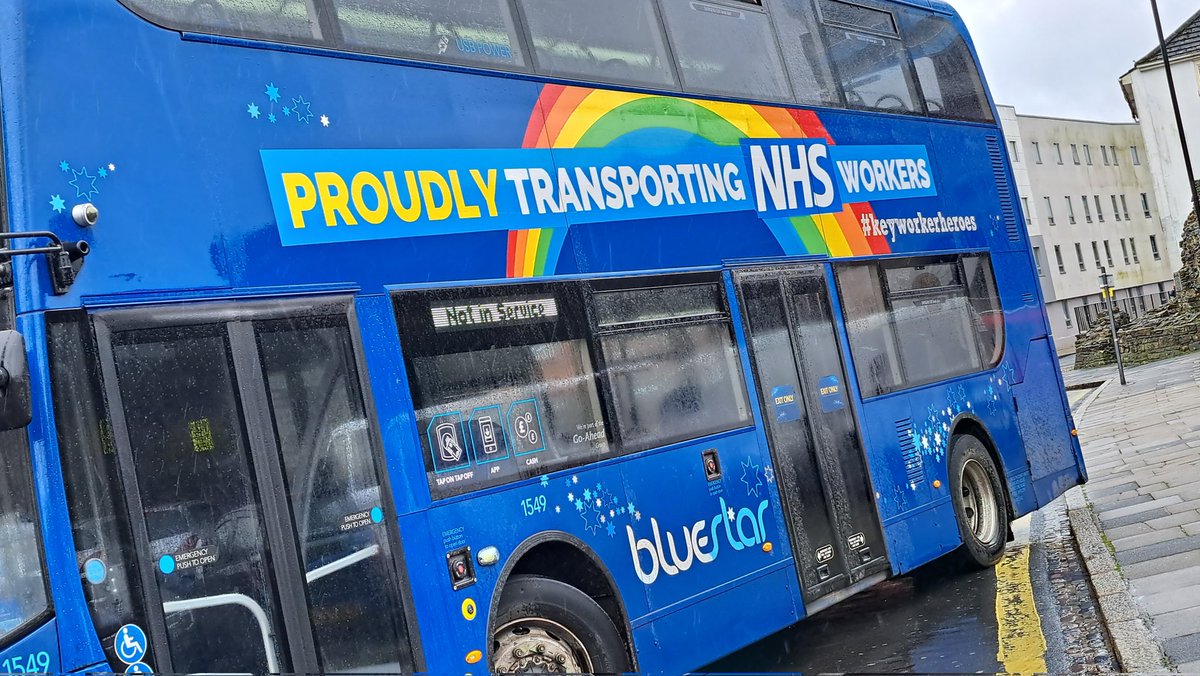 BluestarbusFO's tweet photo. Hello @BluestarHQ Rainbow bus!
#keyworkerheros https://t.co/CyM5HAco2Q