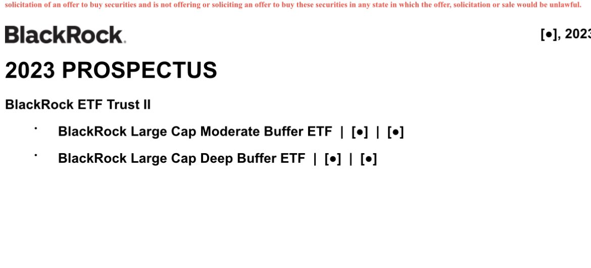 EricBalchunas's tweet photo. Intriguing: BlackRock just filed for a buffer ETF, their first I believe, likely they saw the success of the new relatively category and wanted a piece of the action https://t.co/E3zMcs6zbz