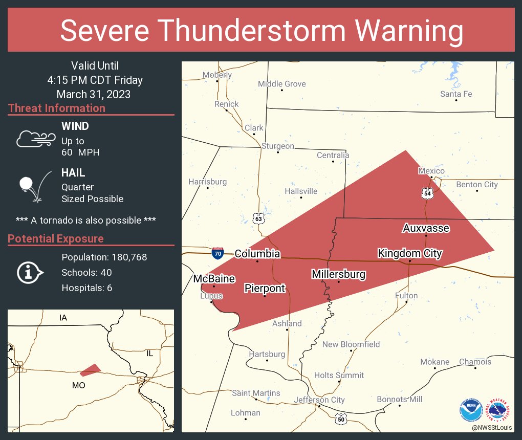 NWS St. Louis on Twitter "Severe Thunderstorm Warning including