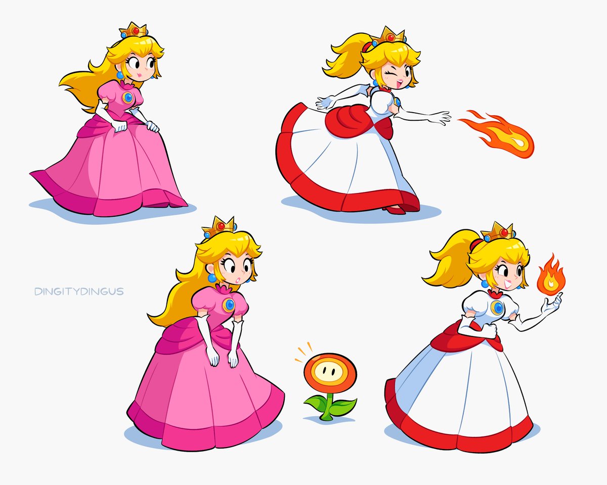 ピーチ姫 「Fire Peach! #PrincessPeach #Nintendo #Fa」|Vinny 🌟のイラスト