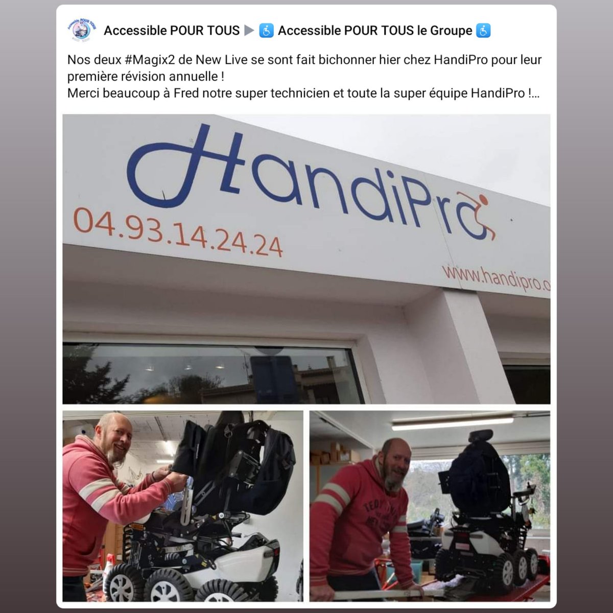AccessibleTOUS's tweet photo. Nos 2 #Magix2 de @NewLiveMagix se sont fait bichonner par #HandiPro pour leur première révision annuelle ! https://t.co/DaTWKklPAn