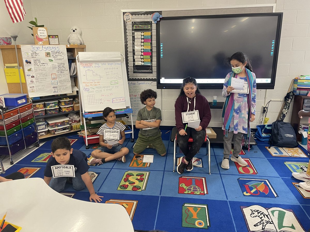 Some of our third grade students having some fun role playing the parts of our brain that cause us to “flip our lid”! 🧠