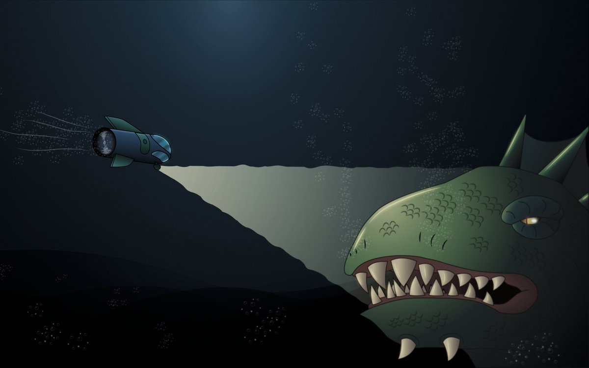 CharlieDrawhub's tweet photo. A loved working on this one. I'm terrified of the deep of the ocean because I'm a 100% sure there is something like this over there.

#draw #illustration #illustrator #animation #2D #art #vector #vectorart #photoshop #aftereffects #drawing #oceansdeep #submarine #ocean #monster https://t.co/tXOK5fIrjb