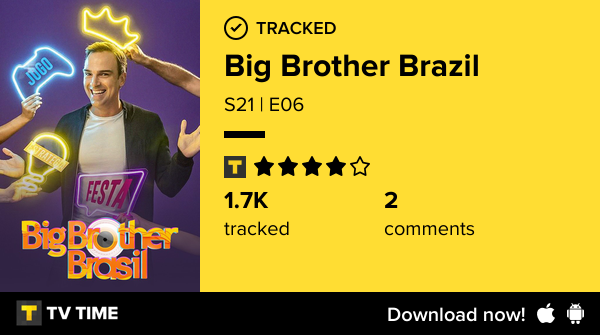 Opa, mais um!!! :D..
 
Big Brother Brazil  #bigbrotherbrasil. BBB Dia 101  tvtime.com/r/2LqVl #tvtime