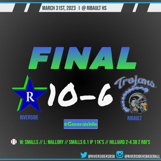 Riverside Generals Baseball tweet media