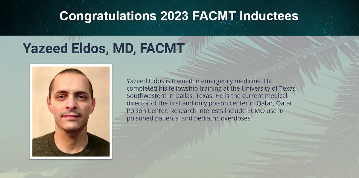 Congratulations Dr. Eldos on becoming a Fellow of the College! #ACMT2023