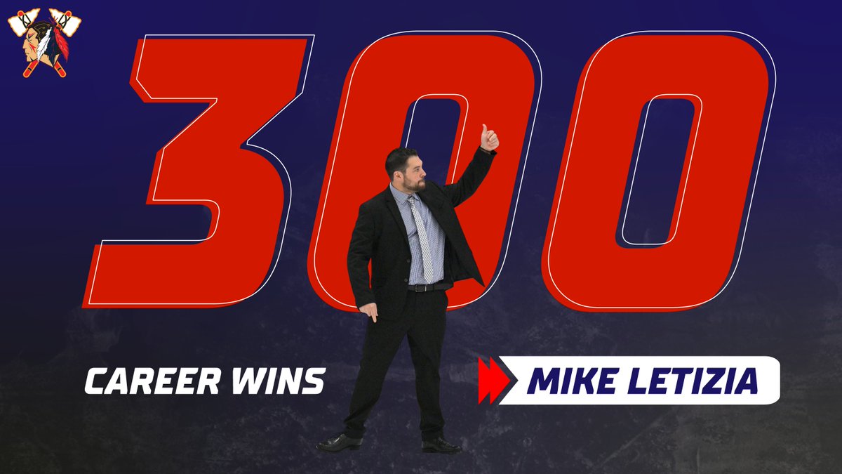 TomahawksHockey's tweet photo. With tonight's 7-0 win over the Maine Nordiques, Head Coach Mike Letizia secures his 300th career win with the Johnstown Tomahawks. https://t.co/KHBV15getQ