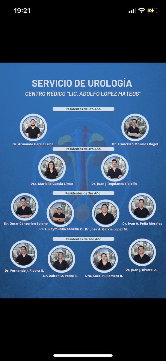 Uro_CMALM's tweet photo. Urologia Centro Medico “Lic. Adolfo Lopez Mateos”
Generación 2023-2024
Felicitamos a todos nuestros residentes por su cambio de año y damos la bienvenida a nuestros nuevos residentes que forman parte de este servicio.
#Urología #CMLALM #Residentes #Generacion23-24 https://t.co/eejCVlkOmh