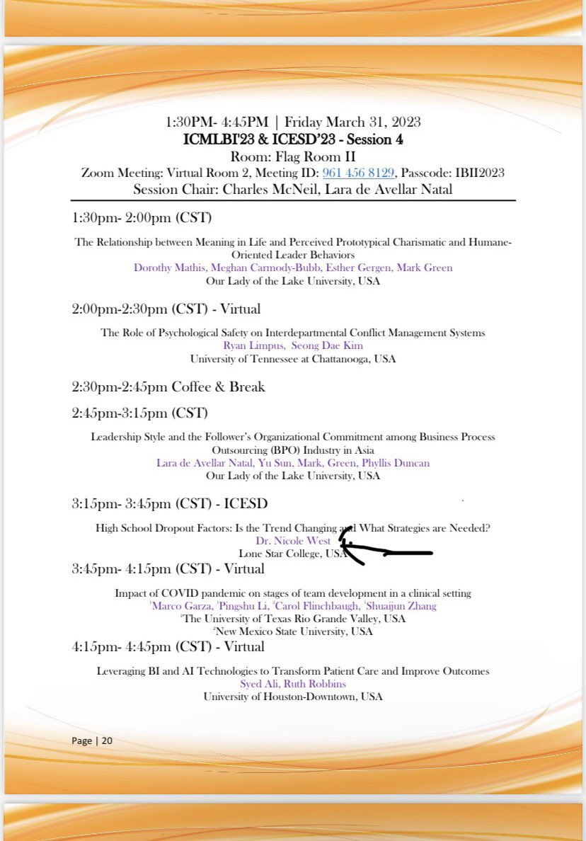 The 2023 IBII International Conferences Program.