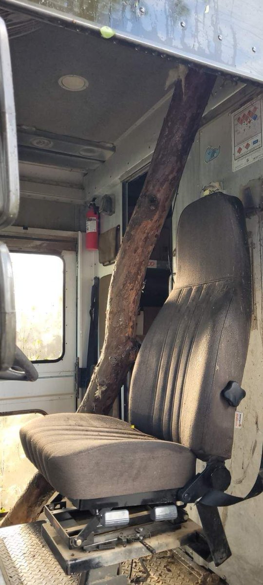 JamesBryantWX's tweet image. Tree limb through UPS truck in Stuttgart... From Lashawn Summerville #arwx