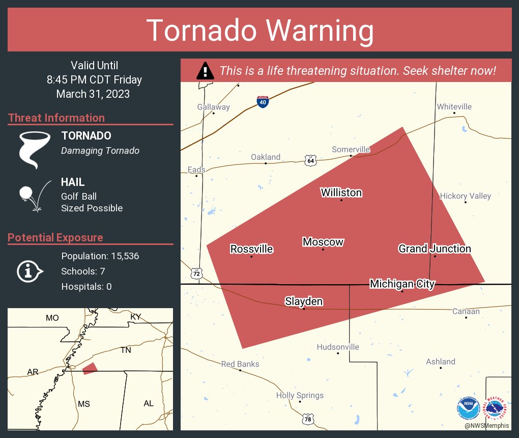 NWS Tornado on Twitter "Tornado Warning continues for Rossville TN