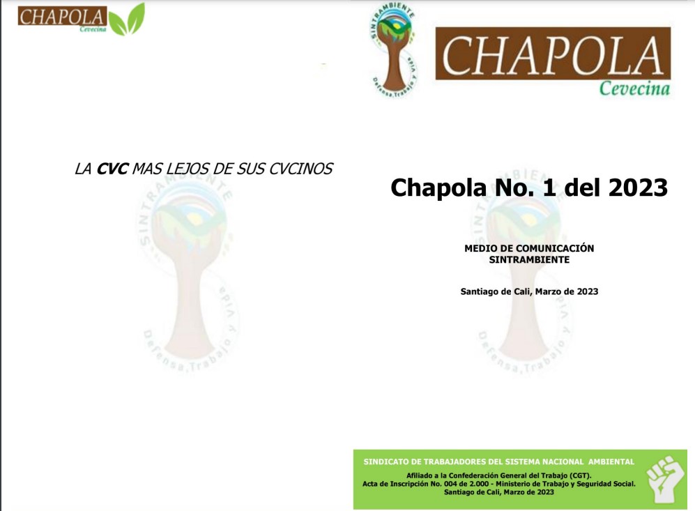 SintrambienteNa's tweet photo. Vuelve la Chapola, el medio de comunicación de las Subdirectivas del Vallle del Cauca, esta vez denunciando los incumplimientos a los acuerdos sindicales por parte de la @CvcAmbiental, también hacen graves denuncias sobre acoso laboral, feria de contratos y riesgo publico https://t.co/MWrMdpblWW