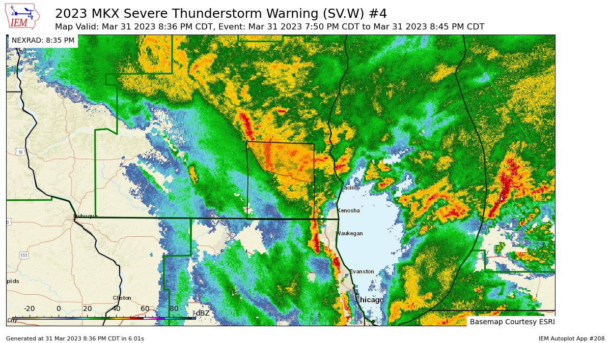 Ozaukee Emg Mgmt on Twitter "MKX updates Severe Thunderstorm Warning
