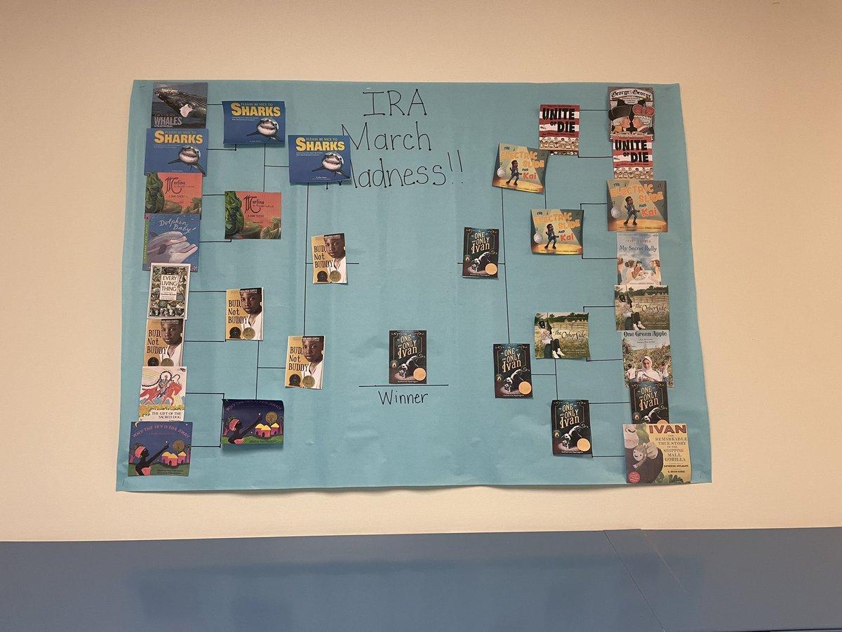 MrsGifford_NES's tweet image. Another successful March madness with some of our recent Read Aloud books. 🦍🐘The One and Only Ivan 🐶🐘 is the champion 🎉🎉 @NESFourth