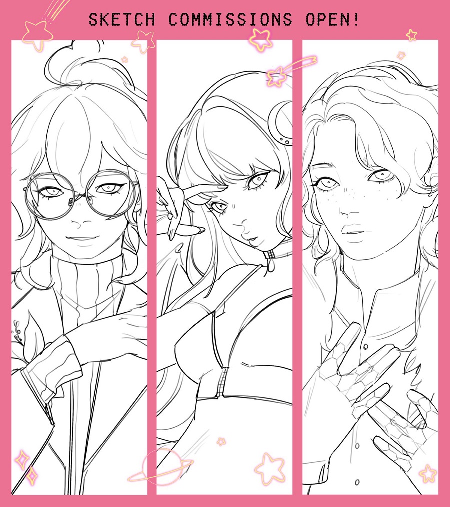 Here come some slots for ✨sketch commissions! 